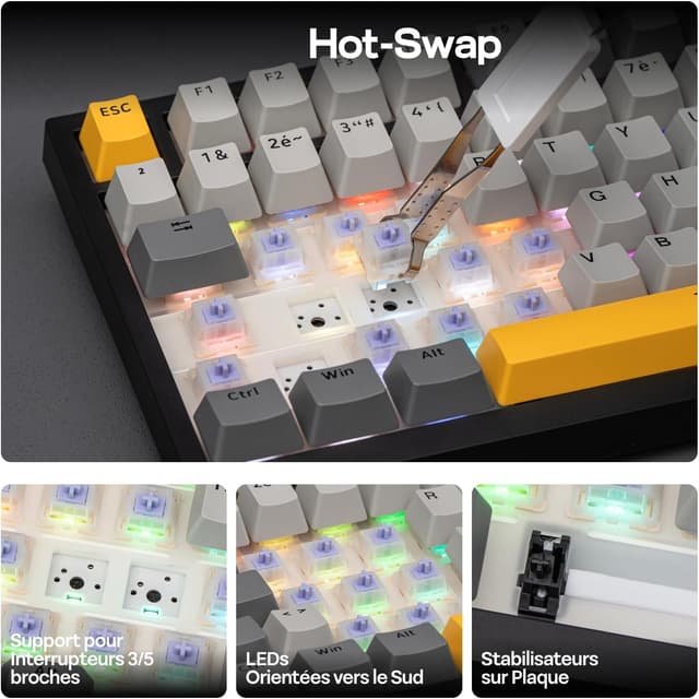 Detalle 1 de EPOMAKER AK820 Pro clavier mécanique 75%