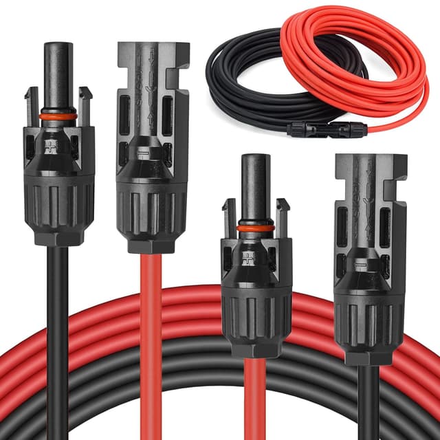 Detalle de Solarkabel 6mm² 10 m (2 Rollen) mit Solarsteckern – Solar-Verlängerungskabel für Balkonkraftwerk