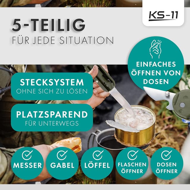 Detalle 1 de KS-11 Campingbesteck Set 6-teilig