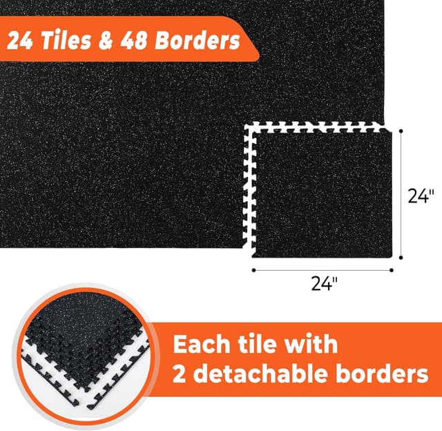 Thumbnail 6 de SUPERJARE Rubber Exercise Mats, 24 Pcs ⚙