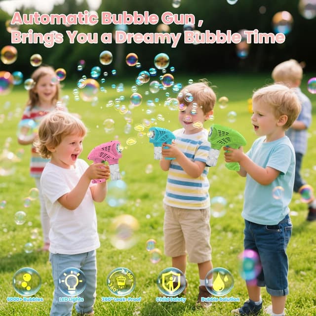 Detalle 2 de Panacare Seifenblasenpistole Bubble Gun – automatische Seifenblasenmaschine mit 130 ml Lösung