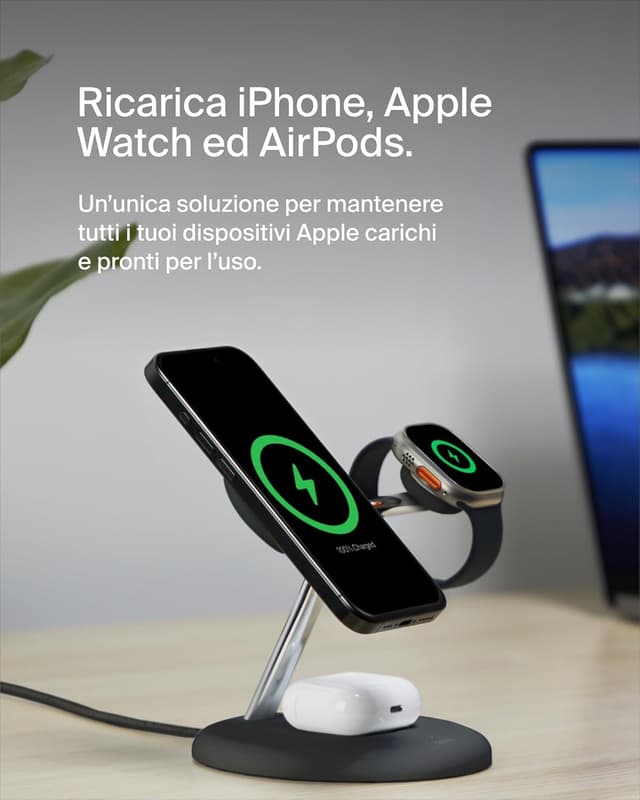 Detalle 2 de Belkin Supporto Ricarica Wireless 3 in 1 15W