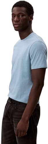 Detalle 2 de Calvin Klein Classic Monogram tee: camiseta de manga corta para hombre con cuello redondo en azul Smoke Blue (XL)