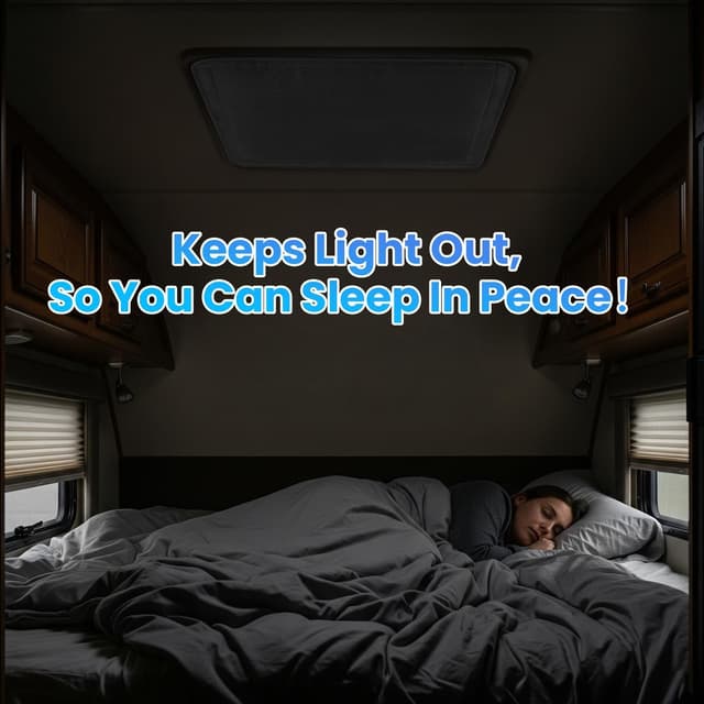 Detalle 1 de Safoner RV Roof Vent Skylight Insulator Cover (16 x 16 inch) for Camper Skylights, Sun Blackout Fabric in Black