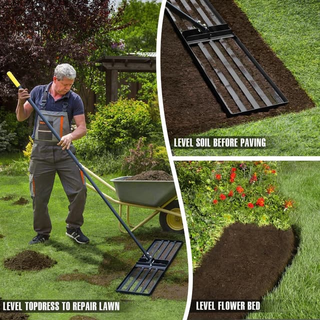 Thumbnail 1 de Jardineer Lawn Levelling Rake 91cm 183cm Handle