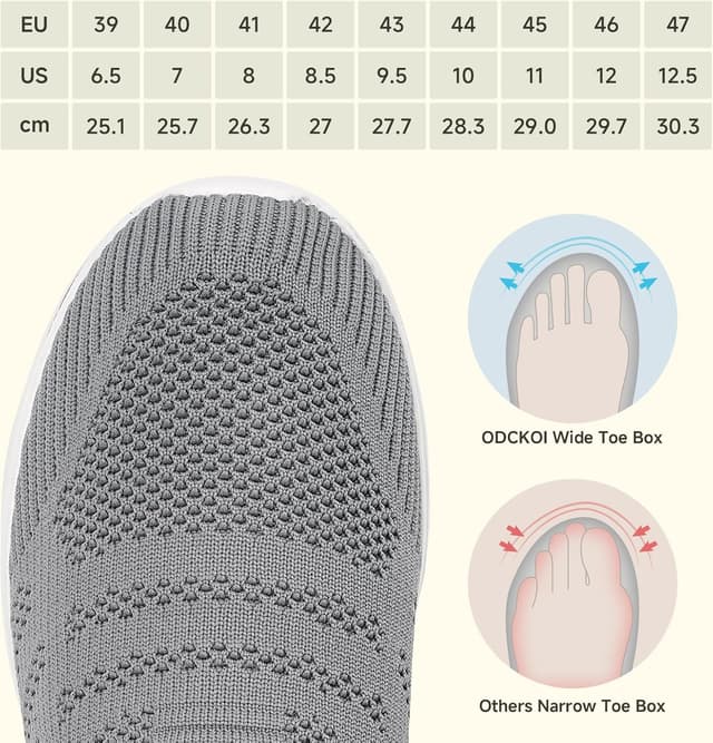 Detalle de ODCKOI Herren Hands-Free Sneaker – Schnürsenkellos, atmungsaktiv mit Mesh und weiter Zehenpartie