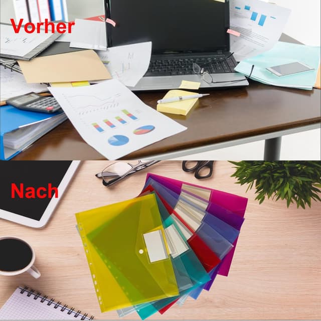 Thumbnail 6 de ZACHMEST A4 Dokumentenmappe (32 Stück, 8 Farben) mit Druckknopf, wasserabweisenden Organisationsmappen