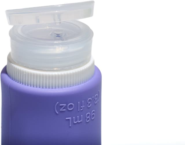 Detalle de Muitomas set flaconi da viaggio in silicone con custodia trasparente (3 bottiglie) da 98 ml, colore lilla