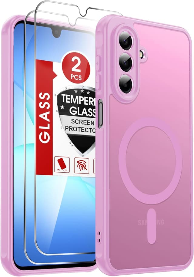 Detalle de LeYi magnetic MagSafe-style phone case for Samsung Galaxy A17 4G/5G (2-pack screen protectors) – Pink