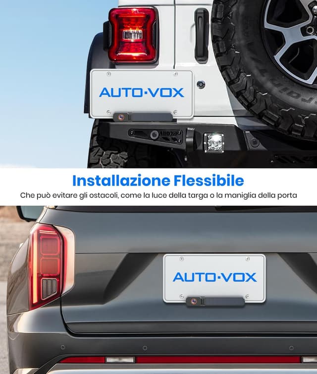 Thumbnail 6 de AUTO-VOX Telecamera di retromarcia wireless con pannello solare, monitor 1080p e 2 telecamere