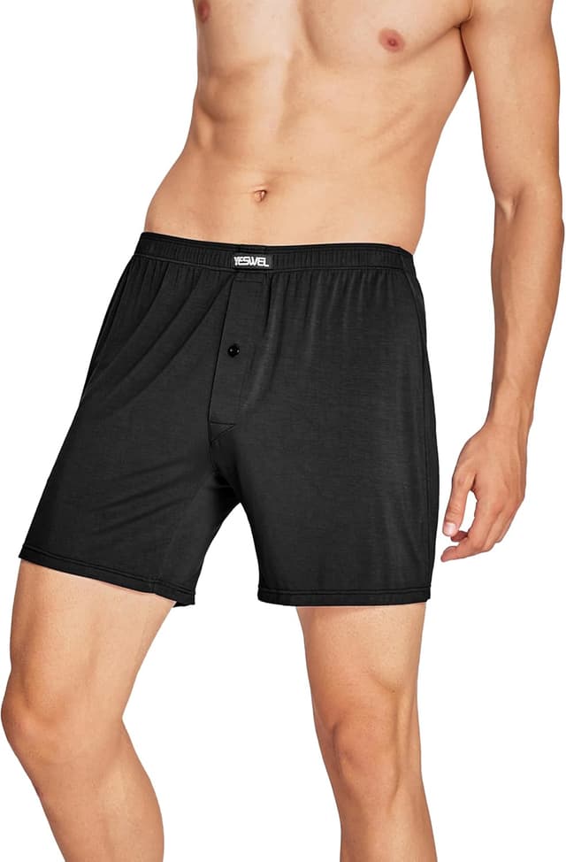 Detalle 2 de YESWEL Mens Boxers Bamboo Multipack (3-pack) with Button Fly, Loose Fit