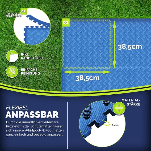 Thumbnail 2 de tillvex® Tapis de piscine 48 pièces 38,5 cm