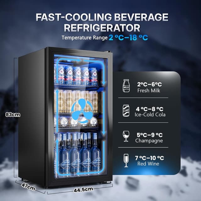 Detalle 2 de TRIUMPHKEY 90L Mini-Kühlschrank 128 Dosen