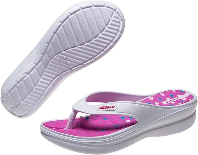 Detalle de JOMIX Tongs femme été à talon compensé — sandales imprimées en EVA, antidérapantes pour douche, plage et piscine