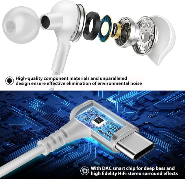 Detalle 2 de ASKUBSKU USB-C In-Ear 90° 1,2 m Kabel