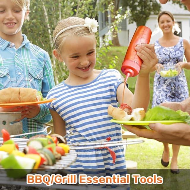 Detalle de MAIKEHIGH lot d’accessoires pour plancha 8 pièces en inox (spatules, tourne-hamburger, pinces, bouteilles et brosse)