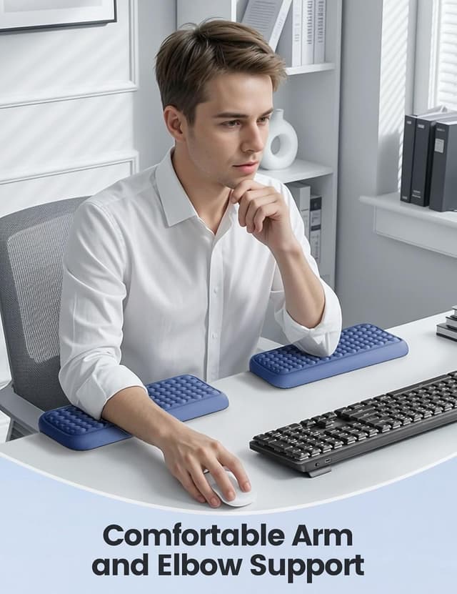 Detalle de VAYDEER Lot de 2 coussins en forme de L pour coudes et repose-poignets en mousse à mémoire de forme