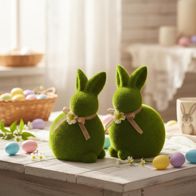 Thumbnail 1 de com-four® Lapin-20 cm duo décoratif 🐇