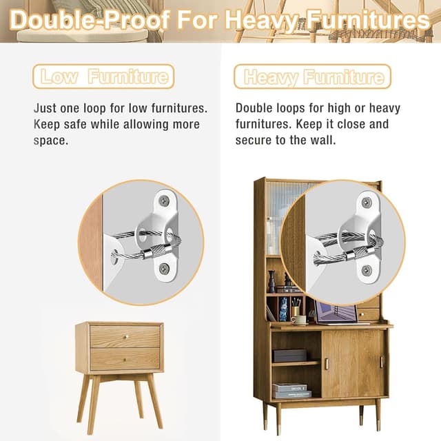 Detalle 2 de JIUDONE Furniture Anchors 12 pack anti-tip