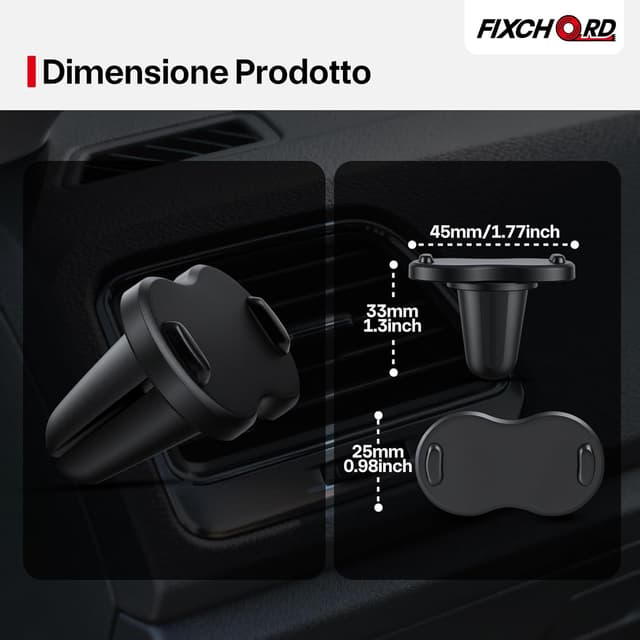Detalle 2 de Supporto magnetico FIXCHORD per OOONO CO-Driver NO2 (1 pezzo) con magneti integrati