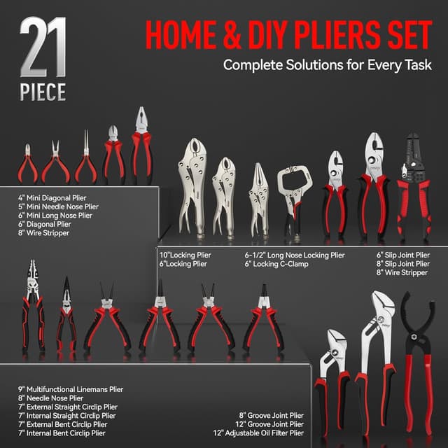 Thumbnail 1 de DISEN Pliers Set 21-Piece versatile plier kit 🛠