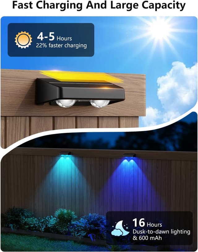 Detalle de Nibuuecer Solar Fence Lights 8 Pack