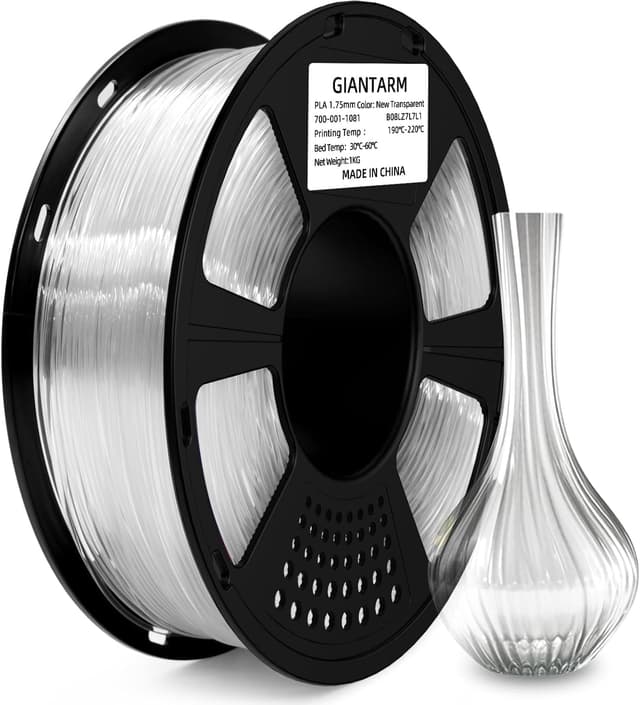 Detalle de GIANTARM PLA Filament 1,75 mm (transparent) – 1 kg Rolle für saubere 3D-Drucke