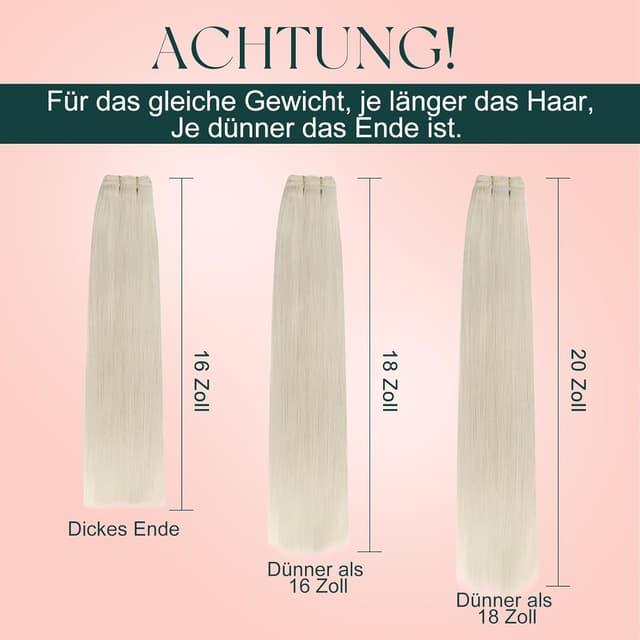 Thumbnail 5 de Easyouth Blond Echthaar Tressen 50 cm