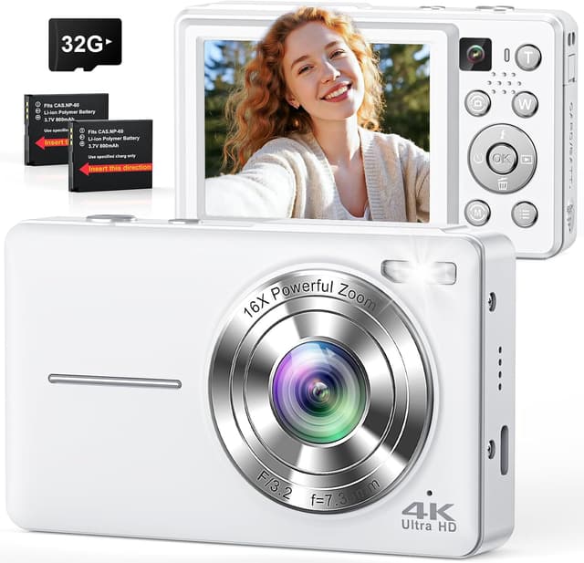 Detalle de Camkory 4K 64MP Digitalkamera mit 16x Zoom