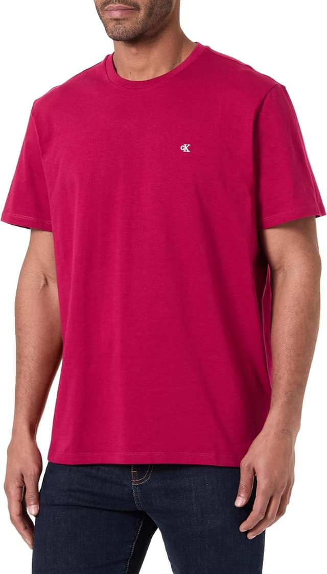 Detalle de Calvin Klein Herren T-Shirt Kurzarm Classic Monogram Tee mit Rundhalsausschnitt