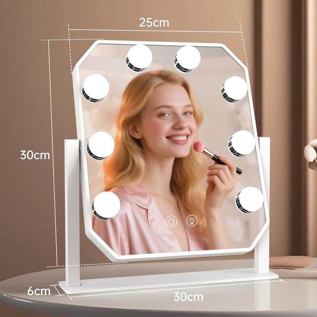 Thumbnail 6 de Aourow Hollywood Miroir LED 8 lumières 360°