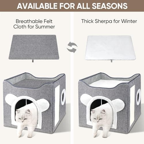 Thumbnail 4 de Furjoy Niche pour chat pliable avec 2 coussins