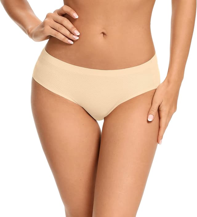 Detalle 2 de VOENXE Seamless Knickers for Women – No VPL hipster briefs (5-pack) with breathable microfibre stretch