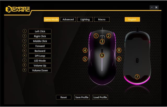 Thumbnail 6 de EMPIRE GAMING X-Blades: beidhändige kabelgebundene Gaming-Maus mit 6400 DPI, 1000 Hz & LED-RGB