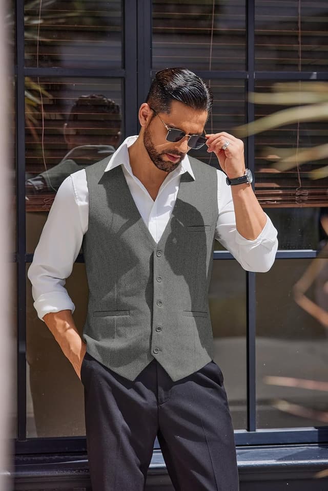 Thumbnail 1 de COOFANDY Gilet da uomo slim fit leggero