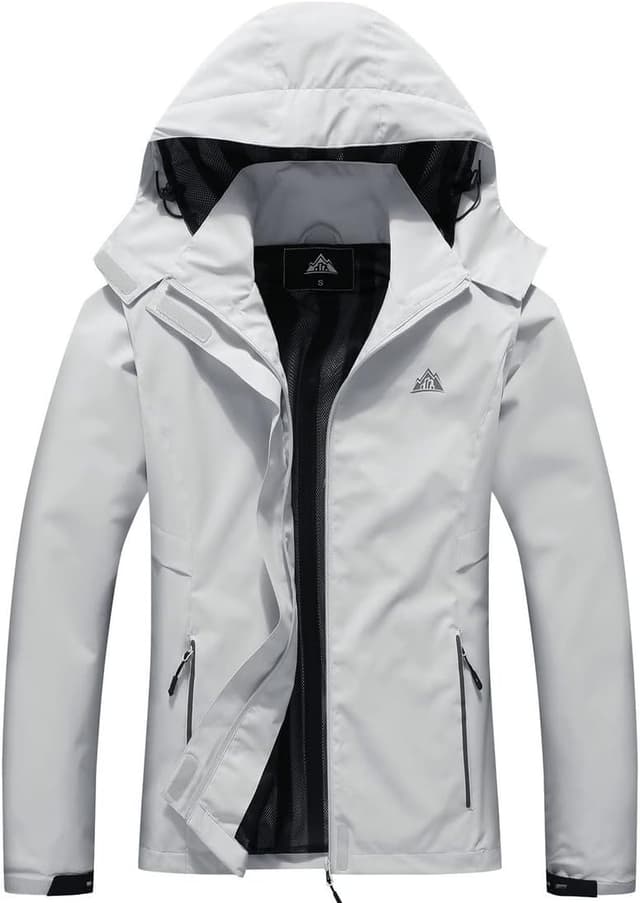 Detalle de MOERDENG Women’s Waterproof Lightweight Rain Jacket (Hooded Softshell Windbreaker)