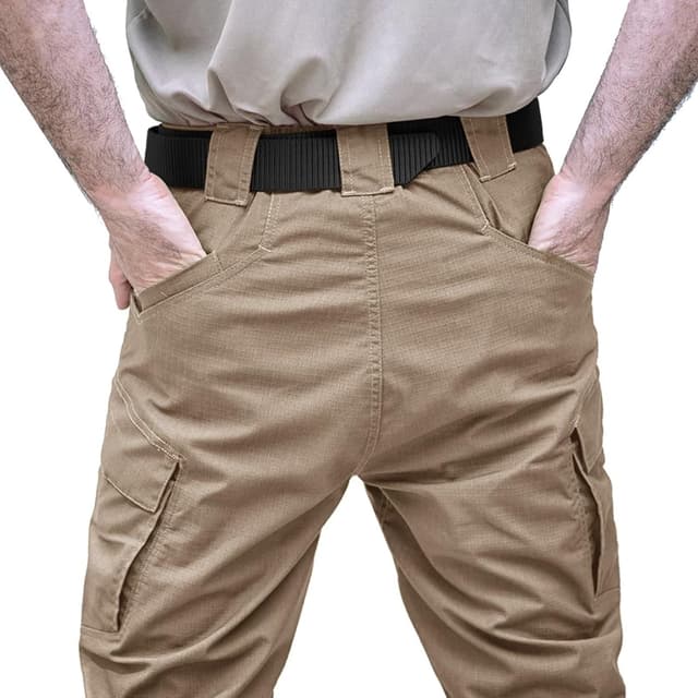 Detalle 2 de TACVASEN men’s military cotton outdoor hiking trousers with multi-pockets