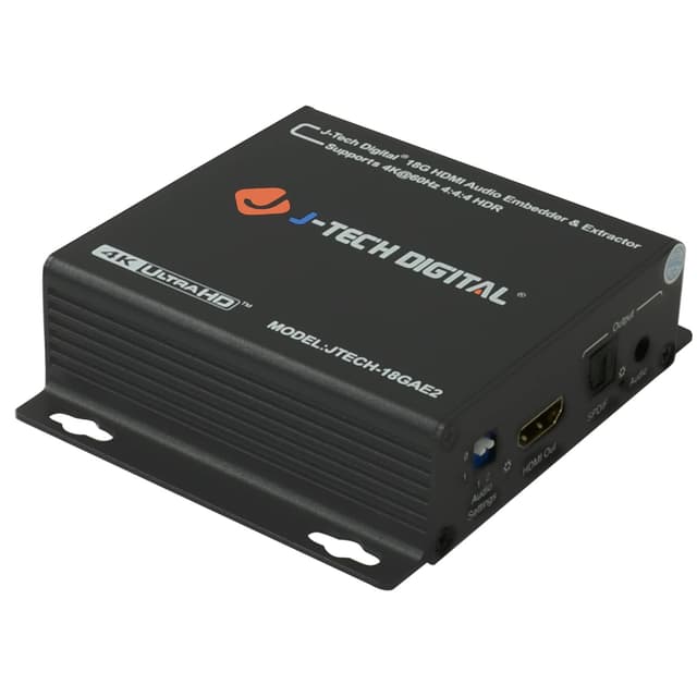 Detalle de J-Tech Digital JTECH-18GAE2 HDMI Audio Extractor/Embedder (4K 60Hz, SPDIF + 3.5mm) with HDR10, HDCP 2.2 support