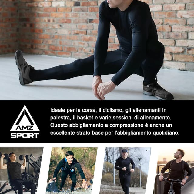 Thumbnail 5 de AMZSPORT Maglia Compressione Lunghe Uomo