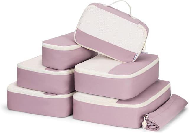 Detalle de Narwey 7-piece packing cube set for suitcases, backpacks and carry on – Dusty Pink
