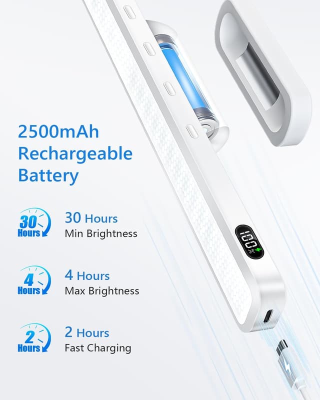 Detalle de WILLED 5W Unterbauleuchte für Küche & Spiegel (LED, akkubetrieben, verstellbar, 2500 mAh)