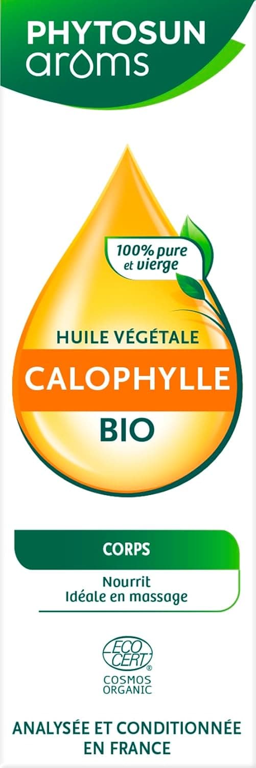 Detalle de Huile végétale de Calophylle bio Phytosun arôms 100% pure et vierge – 50 ml