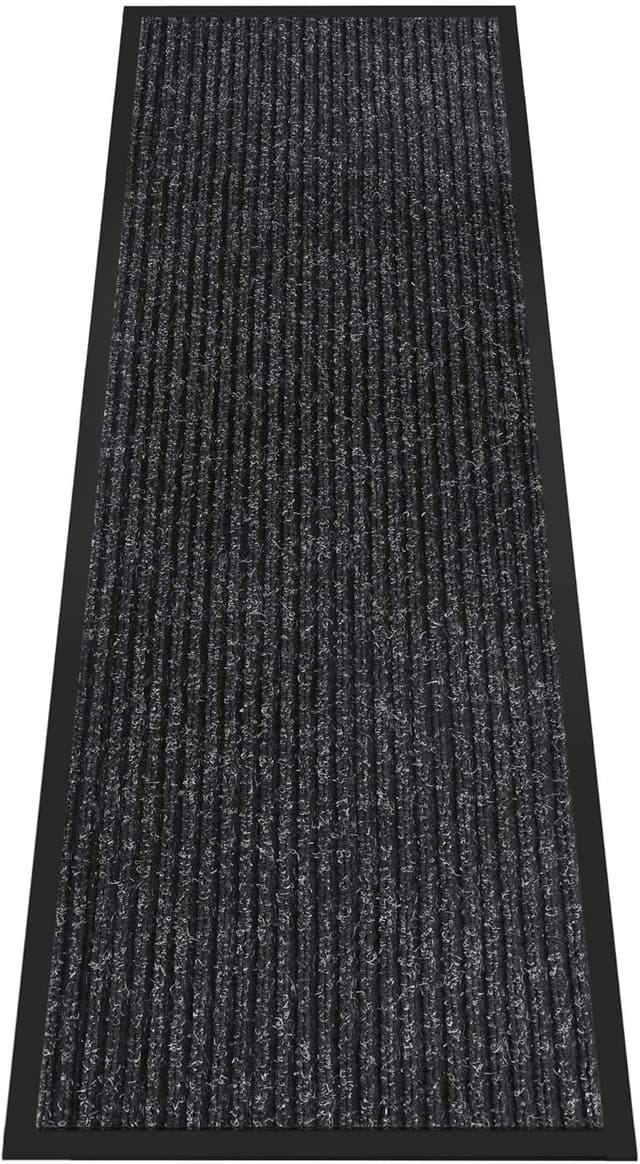 Detalle de HOMEK Paillasson d’extérieur pour entrée 60 x 180 cm noir – grand tapis anti-boue et anti-humidité