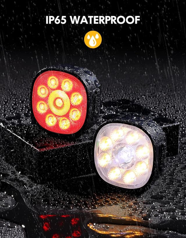 Thumbnail 4 de Babacom Bike Lights: Front & Back USB Rechargeable 8+7 Modes