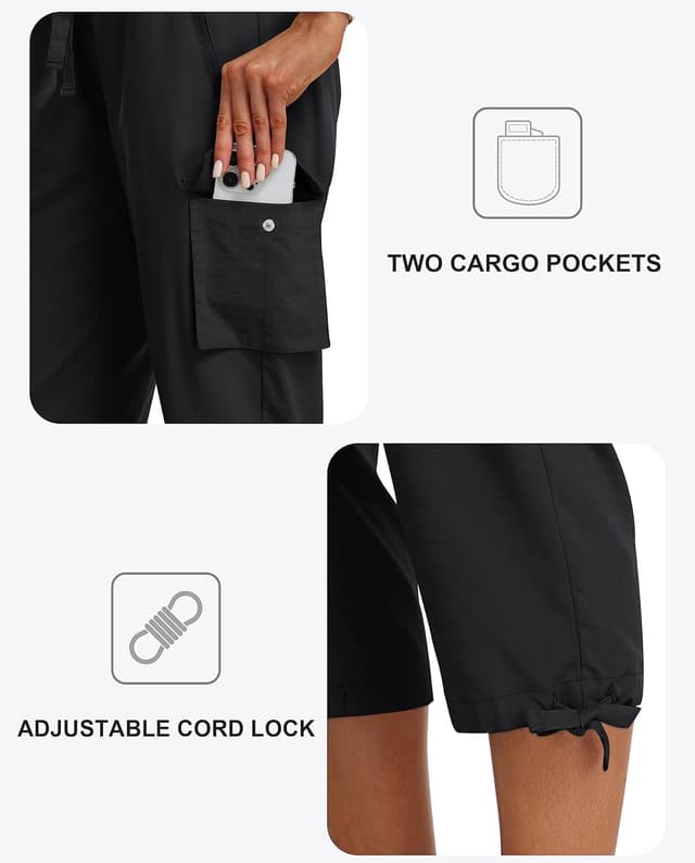 Detalle de MoFiz Cargo Capris for Women, Quick Dry