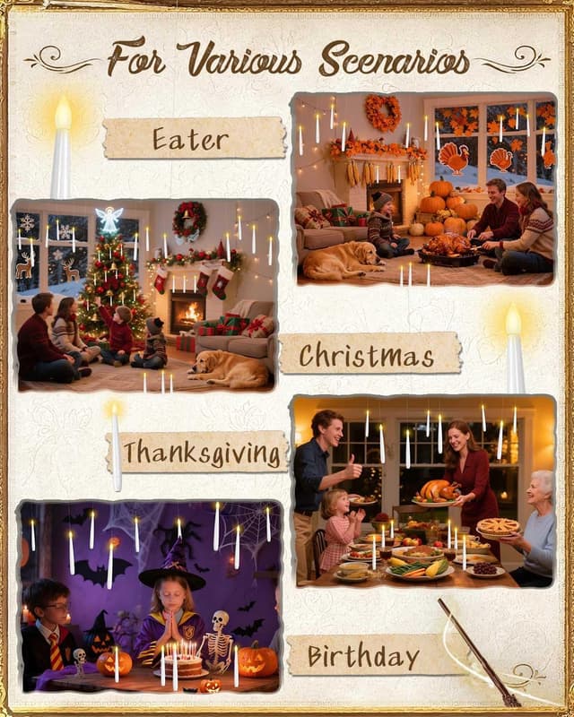 Thumbnail 6 de CSNDICE Floating Candles with Wand 20pc Battery-Operated โ๐