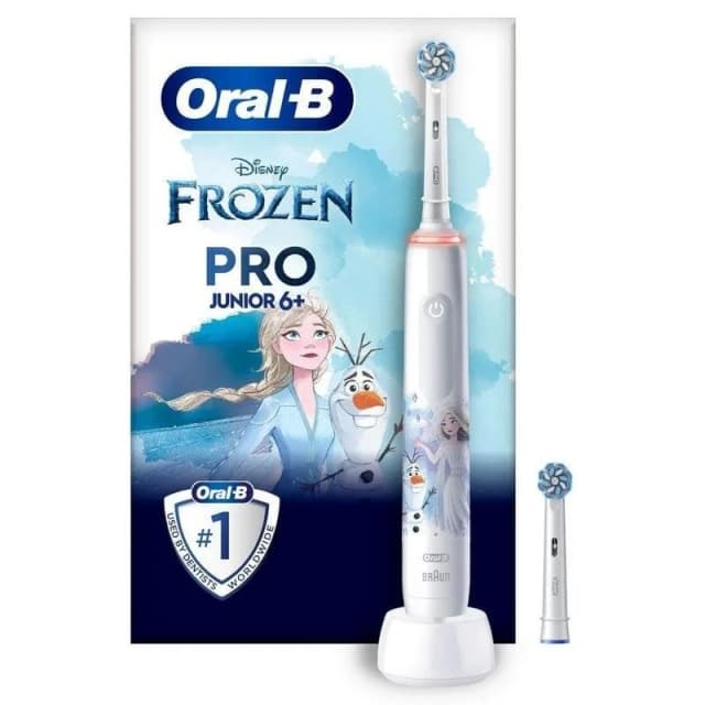 Detalle de Oral-B Pro Junior 6+ Frozen cepillo dental eléctrico infantil rotativo con sensor de presión y 3 modos