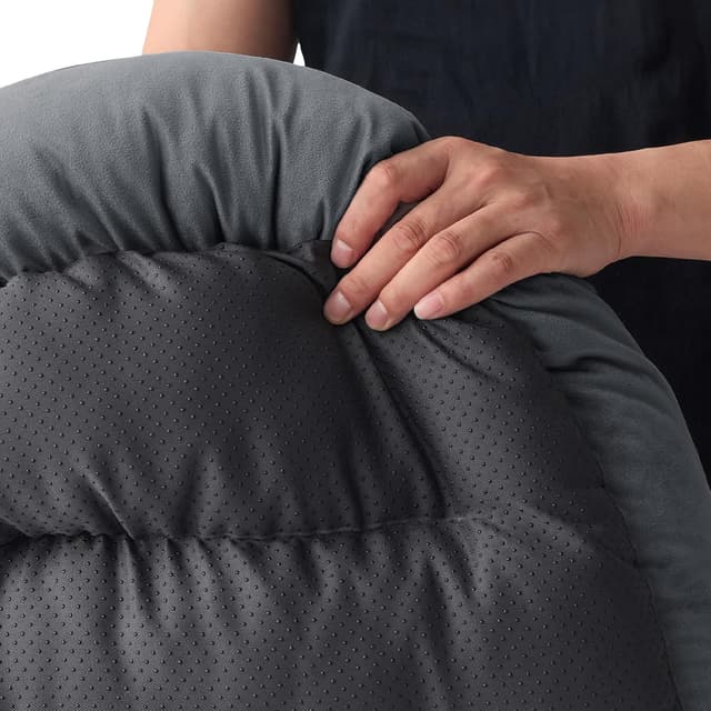 Detalle de Bedsure Dog Bed Medium, Washable Rectangle Small Dog Bed with Anti-Slip Base (Dark Grey)