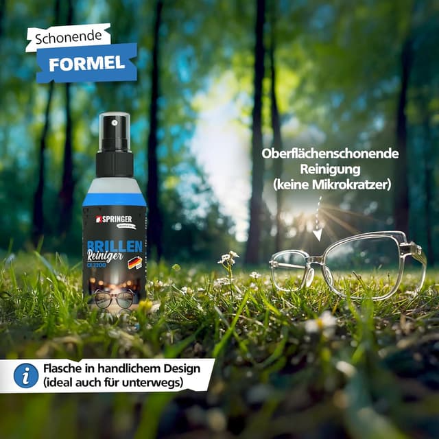 Detalle 2 de SPRINGER CX2200 Brillenreiniger (250 ml) – schonender Reiniger gegen Schlieren & Flecken