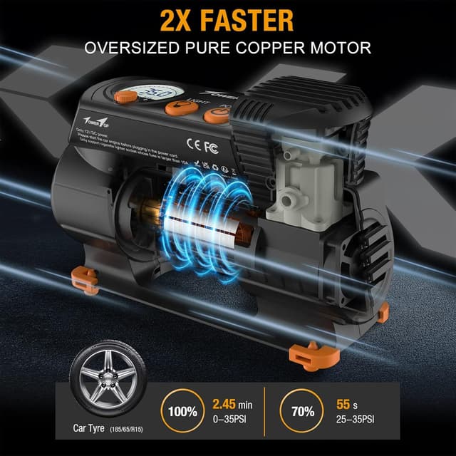 Detalle 2 de TowerTop tyre inflator 12V 12V digital